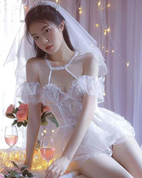 둘만의 웨딩드레스 섹시코스프레 커플 남친 이벤트