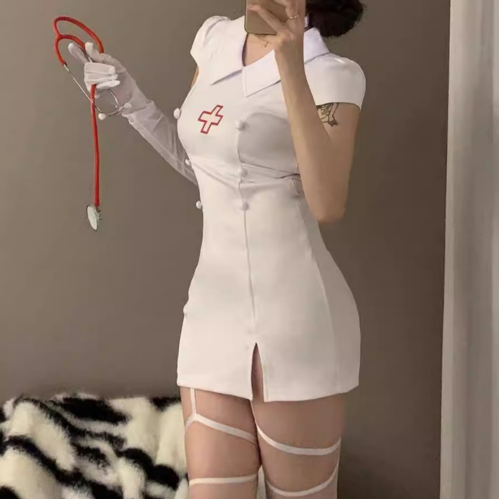 섹시 간호사 코스튬 스타킹 세트